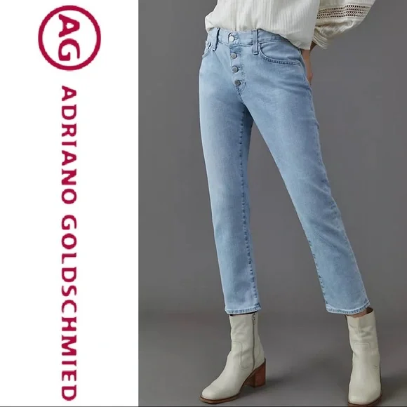 AG for Anthropologie Nolan Ankle Button Fly Jeans-Like NEW-27R - Picture 1 of 7